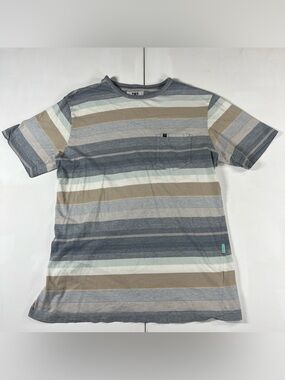 Vissla Pocket T-Shirt Men’s L Striped Cotton Crew Neck Short Sleeve Surf Beach